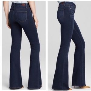 PAIGE Canyon Flare darkwash jeans style #CF184 sz32x36L Tall/Long bell-bottoms